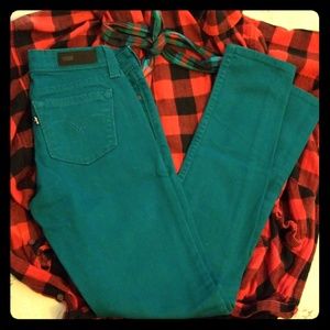 Levi's Demi Curve Emerald Green Skinny Jeans 3/26